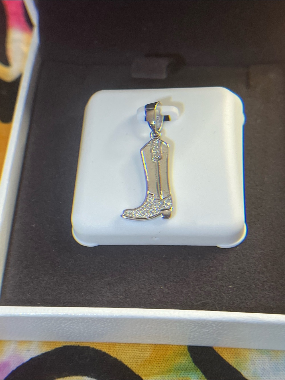 925 Sterling Silver 0.25 CTW Moissanite Cowboy Boot Pendant – Western Cowgirl